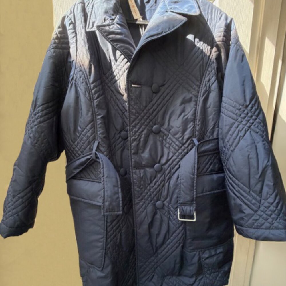 Tory Burch Jordana Dark Navy Quilted Coat 14 - Picture 3 of 8